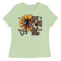 Matcha leopard cross sunflower butterfly Ladies Tee - JahusDesignShop