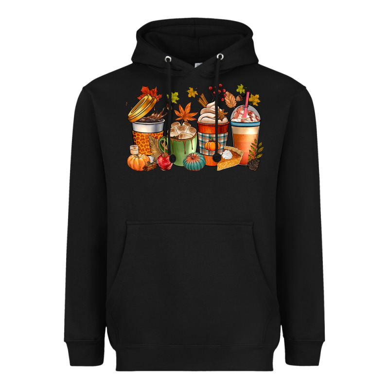 Fall Coffee Cups Heavyweight Hoodie by CowGirlArtShop | Teevron