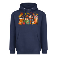 Navy fall coffee cups Heavyweight Hoodie - CowGirlArtShop