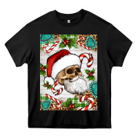 Black Christmas hippie skeleton santa Heavy Core Tee - Artiststas