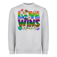 Heather Grey Pride LGBTQ+ Love Wins Heavyweight Sweatshirt - BundleAndBundleShop