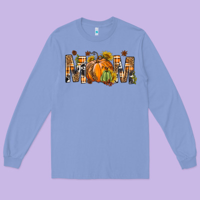 Western Mom With Pumpkins Long Sleeve Tee Designed By Bundleandbundleshop