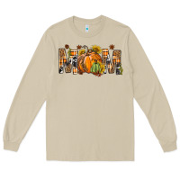 Mushroom Western Mom With Pumpkins Long Sleeve Tee - BundleAndBundleShop