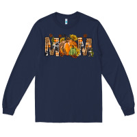 Navy Western Mom With Pumpkins Long Sleeve Tee - BundleAndBundleShop