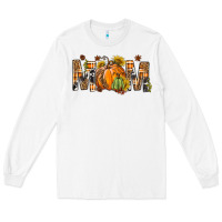 White Western Mom With Pumpkins Long Sleeve Tee - BundleAndBundleShop
