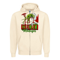 Sandshell grinch hand nurse manager Zipper Hoodie - NancyCooperArtShop