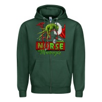 Sports Green grinch hand nurse manager Zipper Hoodie - NancyCooperArtShop