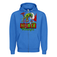 True Royal grinch hand nurse manager Zipper Hoodie - NancyCooperArtShop