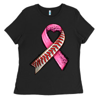 Black breast cancer sport ribbons Ladies Tee - AdoDesignShop
