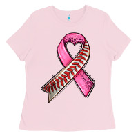 Bubblegum Pink breast cancer sport ribbons Ladies Tee - AdoDesignShop