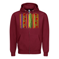 Burgundy Mexico Serape Brushstroke Zipper Hoodie - texasbilliewilder