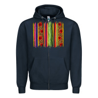 Navy Mexico Serape Brushstroke Zipper Hoodie - texasbilliewilder