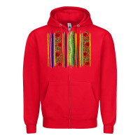Red Mexico Serape Brushstroke Zipper Hoodie - texasbilliewilder