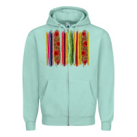 Seafoam Mexico Serape Brushstroke Zipper Hoodie - texasbilliewilder