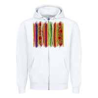 White Mexico Serape Brushstroke Zipper Hoodie - texasbilliewilder