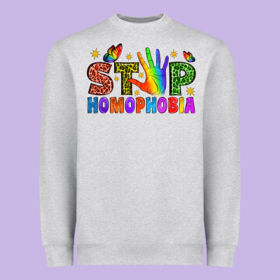 Western Stop Homophobia Heavyweight Sweatshirt Designed By Bundleandbundleshop