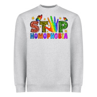 Heather Grey Western Stop Homophobia Heavyweight Sweatshirt - BundleAndBundleShop