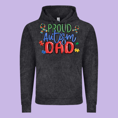 Proud Autism Dad Vintage Hoodie Designed By Maliassmallbusiness