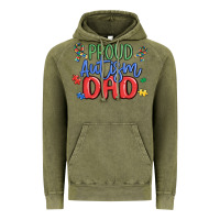 Vintage Olive proud autism dad Vintage Hoodie - MaliasSmallBusiness