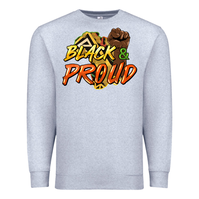 Black And Proud Premium Sweatshirt by HowdyJamesFarm | Teevron