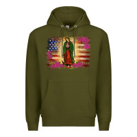 Army Green america our lady of guadalupe Premium Hoodie - JahusDesignShop