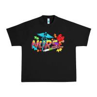 Black Autism Nurse Urban Heavy Tee - NancyCooperArtShop