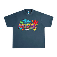 Midnight Navy Autism Nurse Urban Heavy Tee - NancyCooperArtShop