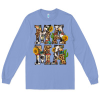 Colony Blue Western Mama With Sunflowers Long Sleeve Tee - BundleAndBundleShop