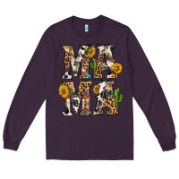 Plum Western Mama With Sunflowers Long Sleeve Tee - BundleAndBundleShop
