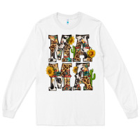 White Western Mama With Sunflowers Long Sleeve Tee - BundleAndBundleShop