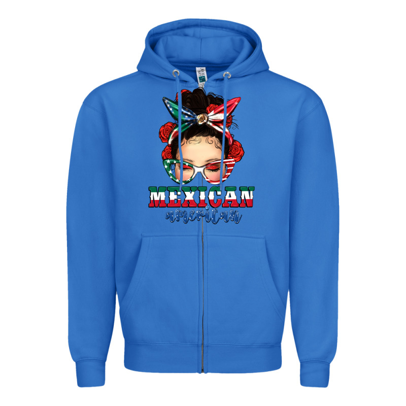 Mexican American Messy Bun Zipper Hoodie by texasbilliewilder | Teevron