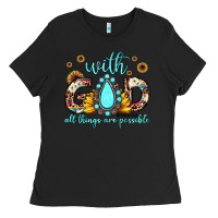 Black with god all things are possible matthew 19 26 Ladies Tee - JahusDesignShop