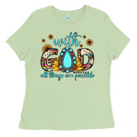 Matcha with god all things are possible matthew 19 26 Ladies Tee - JahusDesignShop