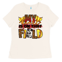 Bone softball my heart is on that field Ladies Tee - RanaPortraitStore