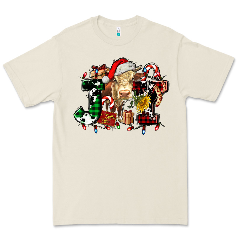 Joy And Cow Christmas Candies And Letters Premium Tee by AdoDesignShop | Teevron