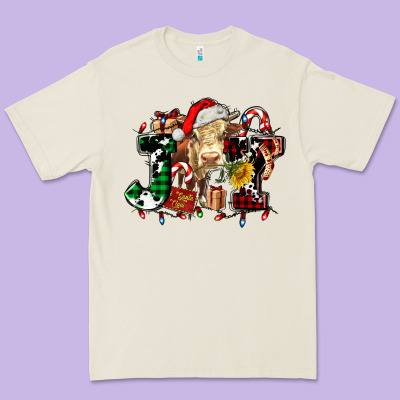 Joy And Cow Christmas Candies And Letters Premium Tee Designed By Adodesignshop