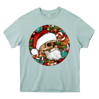 Arona Christmas hippie skeleton santa ornament Heavy Core Tee - Artiststas