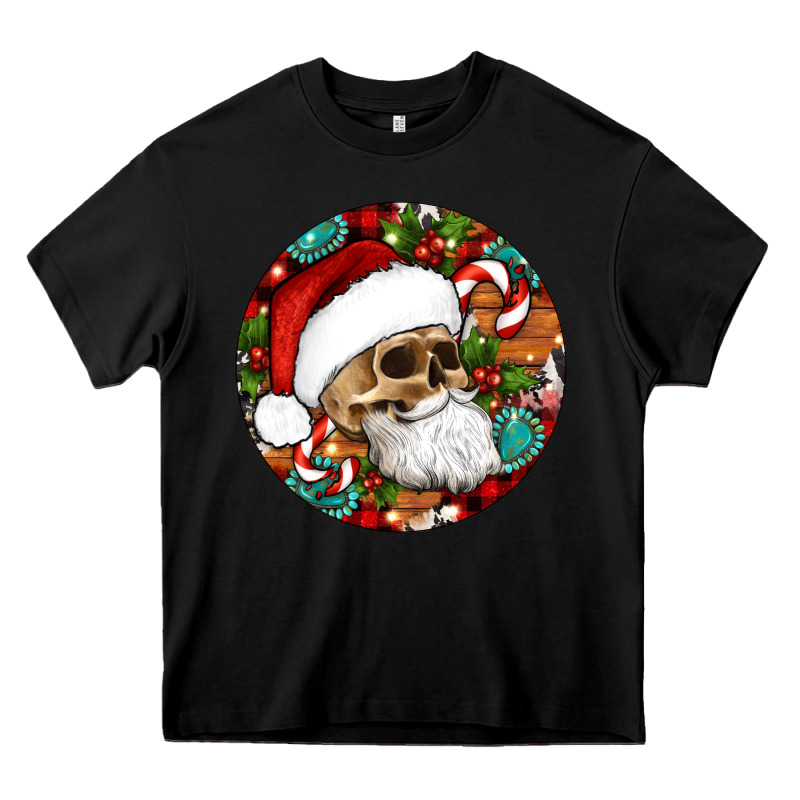 Christmas Hippie Skeleton Santa Ornament Heavy Core Tee by Artiststas | Teevron