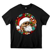 Black Christmas hippie skeleton santa ornament Heavy Core Tee - Artiststas