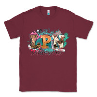 Burgundy lpn licensed practical nurse western Classic Tee - NancyCooperArtShop