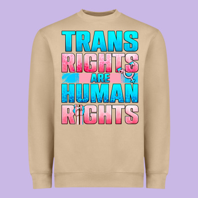 Trans Rights Are Human Rights Heavyweight Sweatshirt Designed By Bundleandbundleshop