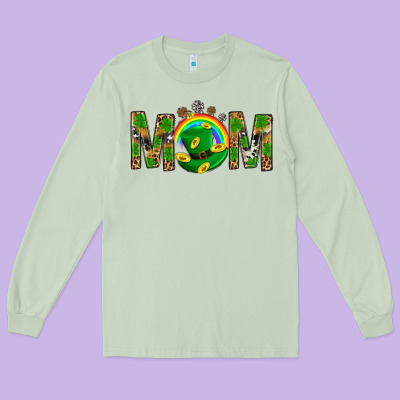 Western Mom With Shamrock Long Sleeve Tee Designed By Bundleandbundleshop