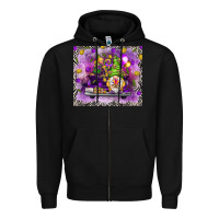 Black Mardi Gras gnome on the truck Zipper Hoodie - NancyCooperArtShop