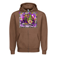 Chestnut Mardi Gras gnome on the truck Zipper Hoodie - NancyCooperArtShop