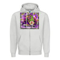 Dove Grey Mardi Gras gnome on the truck Zipper Hoodie - NancyCooperArtShop