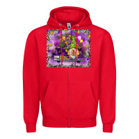 Red Mardi Gras gnome on the truck Zipper Hoodie - NancyCooperArtShop