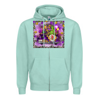 Seafoam Mardi Gras gnome on the truck Zipper Hoodie - NancyCooperArtShop