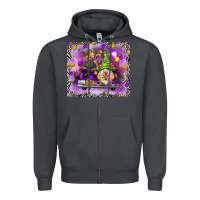 Smoke Mardi Gras gnome on the truck Zipper Hoodie - NancyCooperArtShop