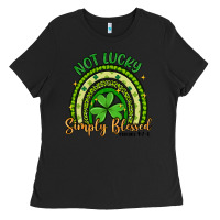 Black not lucky simply blessed rainbow Ladies Tee - Artiststas