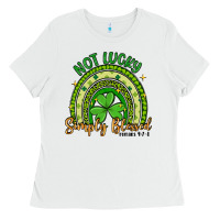 Not Lucky Simply Blessed Rainbow Ladies Tee | Teevron